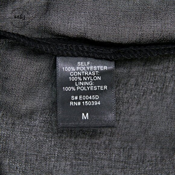 NWT Ecru Lab Spaghetti Strap Scalloped Lined Lace Shift Mini Dress Black Women M - Picture 9 of 9